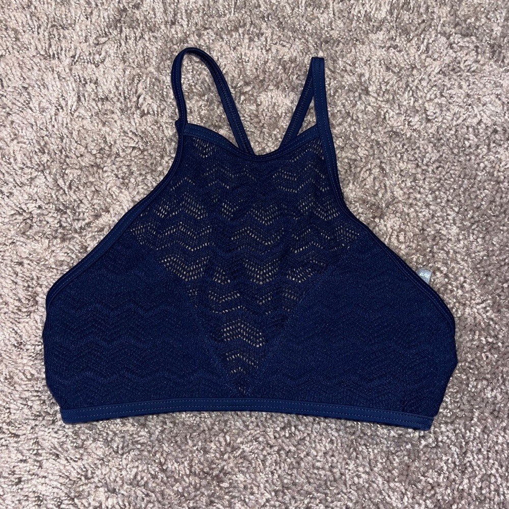 Aerie Navy Blue Halter bathing suit top size XS
